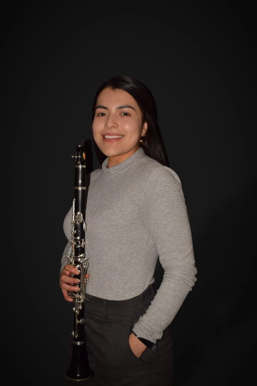 Gabriela pictured with a clarinet