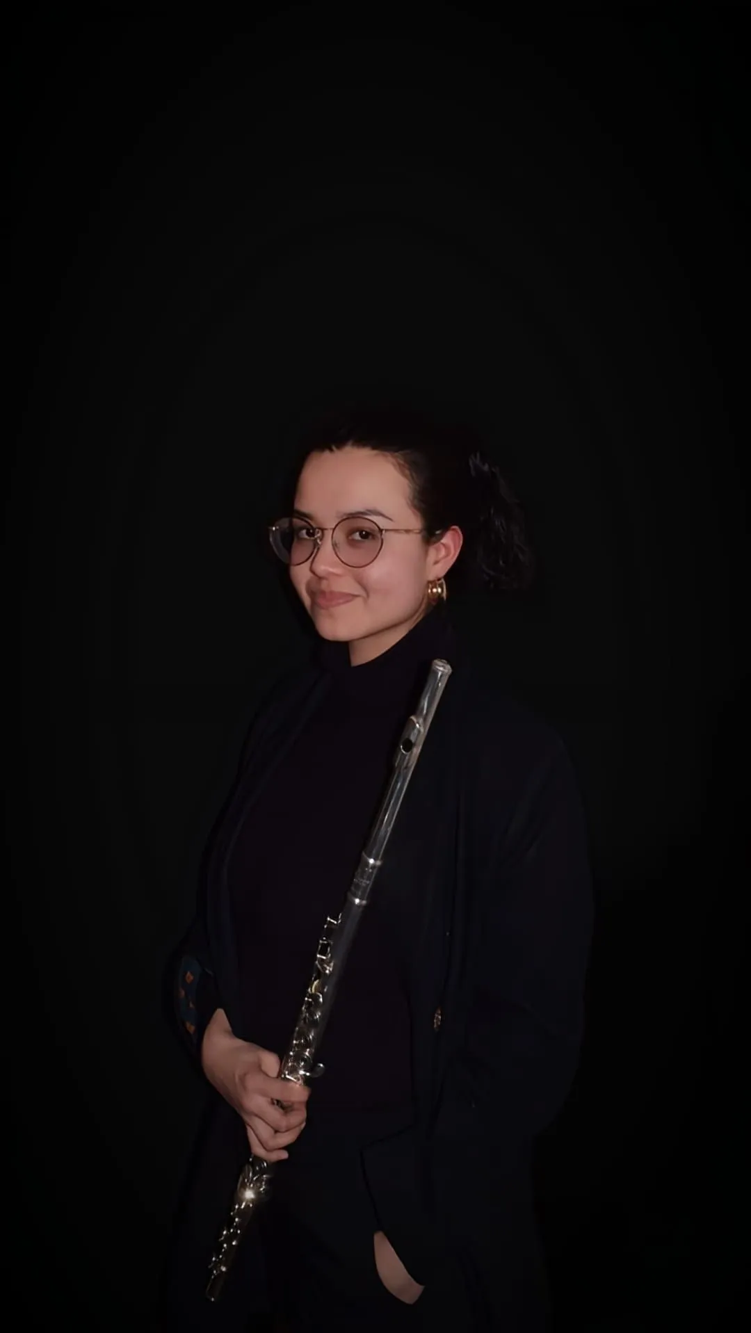 Karen pictured with a flute