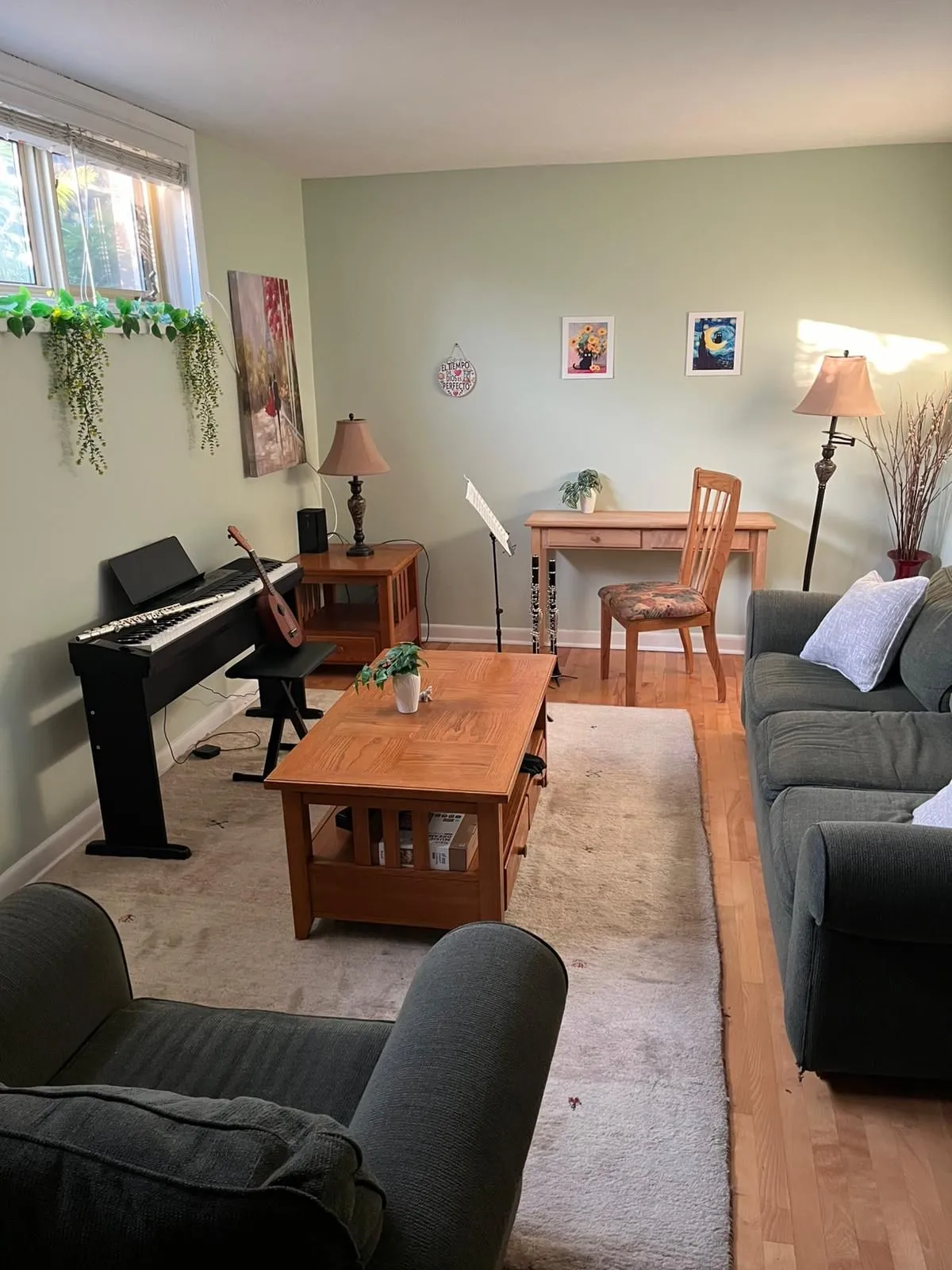 Wide view of the welcoming music studio in Ottawa